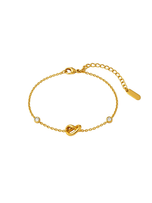 Golden Knot Crystal Bracelet