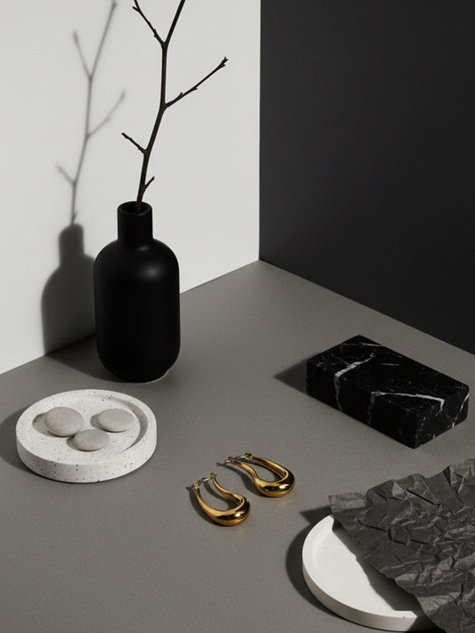 Teardrop Shine Hoop Earrings