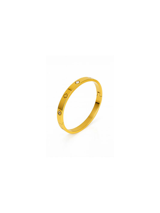 Luxe Clover Crystal Bangle