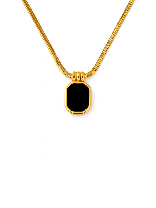 Midnight Luxe Octagon Pendant Necklace