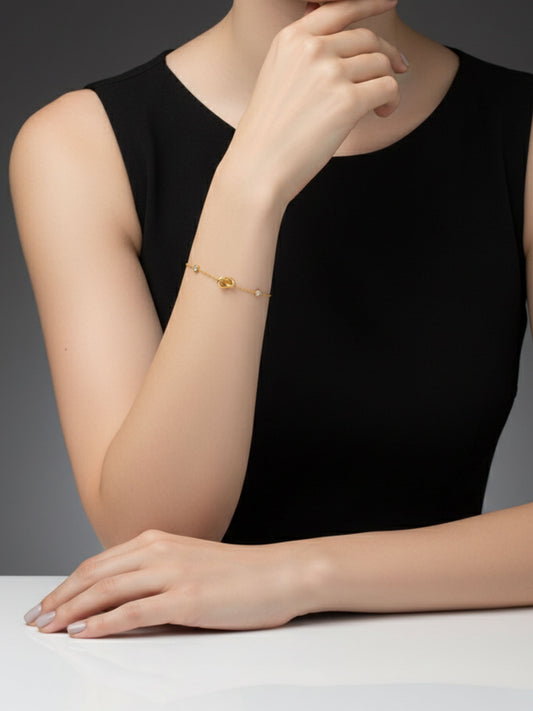 Golden Knot Crystal Bracelet