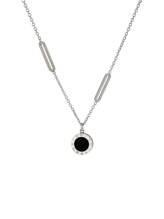 Silver Roman Noir Pendant Necklace