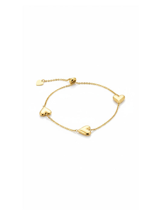 Golden Heart Charm Bracelet