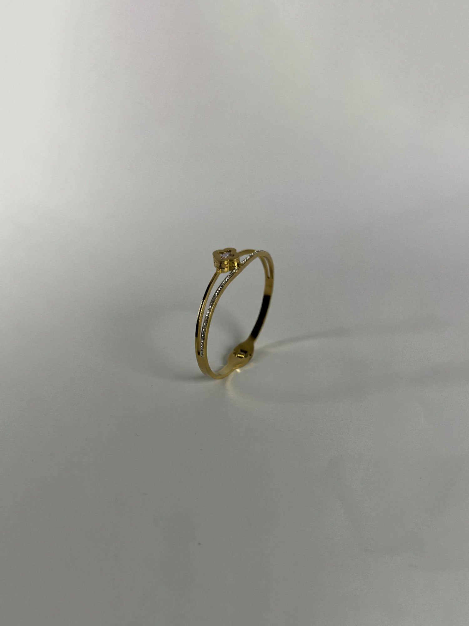 Clover Charm Crystal Bangle