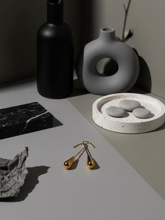 Golden Teardrop Dangle Earrings