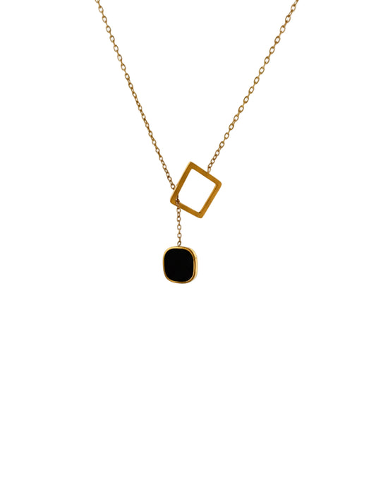 Golden Geometric Drop Necklace