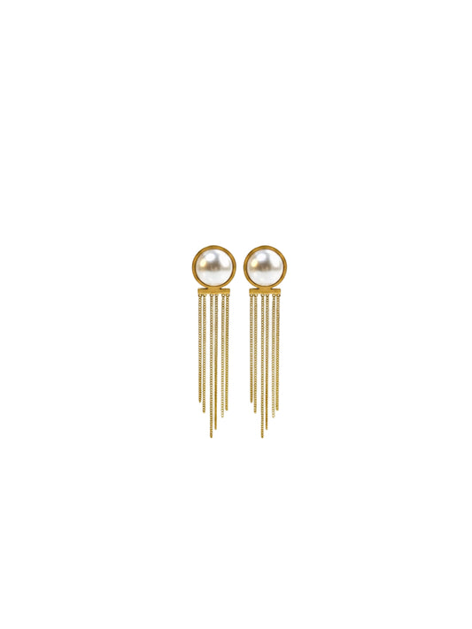 Pearl Cascade Fringe Earrings