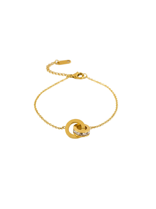 Golden Interlock Crystal Bracelet