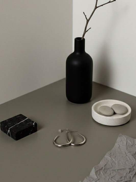 Sculpted Wave Double Hoop Earrings