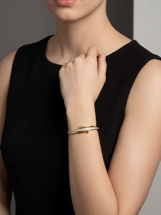 Stellar Curve Crystal Bangle