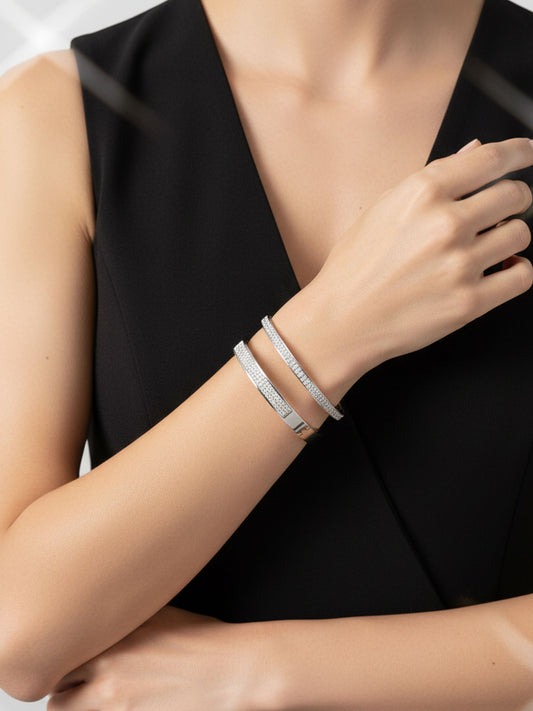 Silver Luxe Pavé Bangle